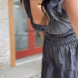LOVELIEST LOOKS BLACK WOVEN MIDI DRESS