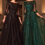 Ladivine J883 Mother of the Bride A-Line Ball Gown Long Sleeve