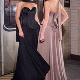 Ladivine J891 Fitted Corset Bodice Flowy Chiffon Skirt Formal Gown
