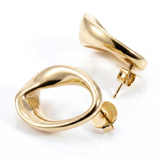 Kate Abstract Oval Drop Earrings Gold