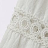 Lace chrochet Detail Button-Front Blouse in white