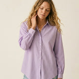 Lilac Stripe Lightweight shirt with embellished with strass