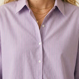 Lilac Stripe Lightweight shirt with embellished with strass