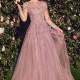 Andrea & Leo MA108 Dress Lace Layered Tulle Long Sleeve Gown
