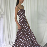 MARANTA DRESS IN MAROON POLKA DOTS