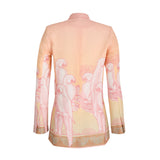 MARCELA TAILORED JACKET SUIT IN CORAL MACAW PRINT