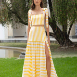MIMOSA TOP IN YELLOW STRIPES