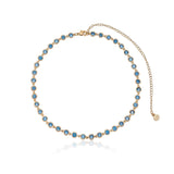 Crystal Disc and Link Necklace