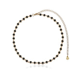 Crystal Disc and Link Necklace
