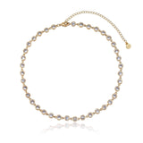 Crystal Disc and Link Necklace