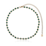 Crystal Disc and Link Necklace