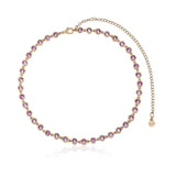 Crystal Disc and Link Necklace