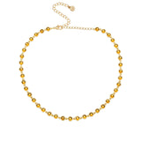 Crystal Disc and Link Necklace