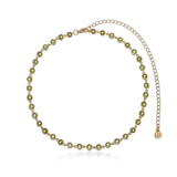 Crystal Disc and Link Necklace