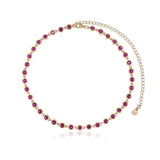 Crystal Disc and Link Necklace