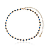 Crystal Disc and Link Necklace