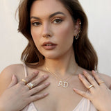Mixed Crystal Initial Necklace