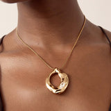 Molten Marquise Pendant Necklace