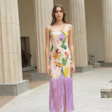 PAPILLON DRESS IN JARDIN PRINT SOFT KHAKI