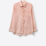 Pink Animal print shirt in sheer fabric with Button-Up Shirt and Pocket