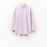Pink striped poplin shirt embellished with strass