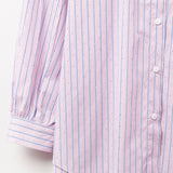 Pink striped poplin shirt embellished with strass