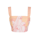 SOTAVENTO TOP IN CORAL MACAW PRINT