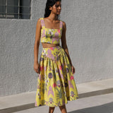 SOTAVENTO TOP IN BOTANICA YELLOW PRINT