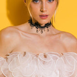 SEXY LACE PEARL CHOKER NECKLACE