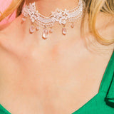 SEXY LACE PEARL CHOKER NECKLACE