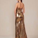 Nox Anabel T1499 Dress Strapless Metallic Satin Fitted Gown