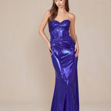 Nox Anabel T1499 Dress Strapless Metallic Satin Fitted Gown