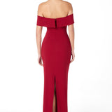 Astee T2011 Off the Shoulder Fitted Evening Gown Back Slit