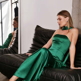 Astee T2012 Strapless Fitted Mermaid Gown with Scarf