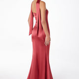 Astee T2012 Strapless Fitted Mermaid Gown with Scarf