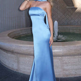 Astee T2012 Strapless Fitted Mermaid Gown with Scarf