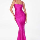 Astee T3001 Long Fitted Evening Gown Strappy Open Back