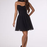 Amoris T709 Short Strapless Chiffon Dress