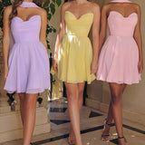 Amoris T709 Short Strapless Chiffon Dress