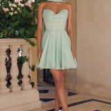 Amoris T709 Short Strapless Chiffon Dress