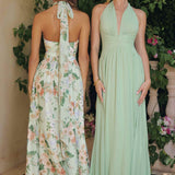 Amoris T715 Halter Neck Chiffon A-Line Gown