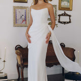 Amoris T726W Strapless Side Sash Chiffon Modern Bridal Gown