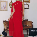 Amoris T730 One Shoulder Chiffon Formal Gown