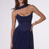 Amoris T741 Flowing A-Line Strapless Chiffon Evening Gown