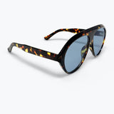 Tortoise Frame Blue Lens Oversized Sunglasses