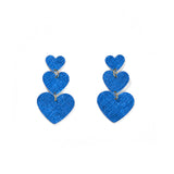 Penny Heart Statement Earrings - Denim