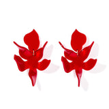 Flora Statement Earrings - Crimson
