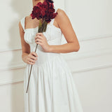 SWEETHEART SERENADE WOVEN MIDI DRESS