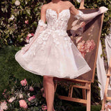 Andrea & Leo WL020 Dress Short Floral Appliqued Bridal Party Gown