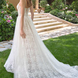 Andrea & Leo WL069 Off White/Nude A-Line Scoop Neckline Lace Wedding Dress
